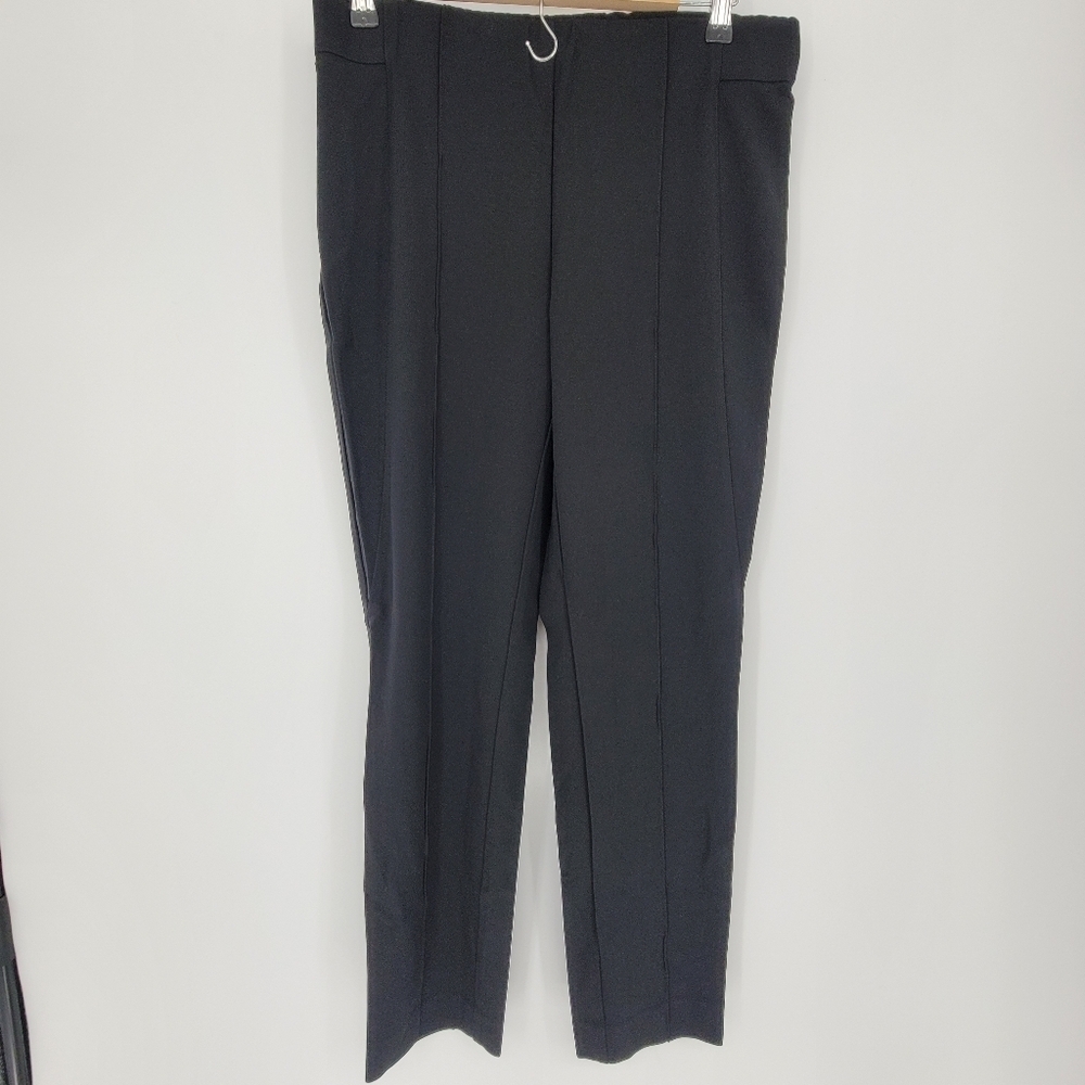 Lafayette 148 New York Bleecker Slim-Leg pull on black Pants size Large